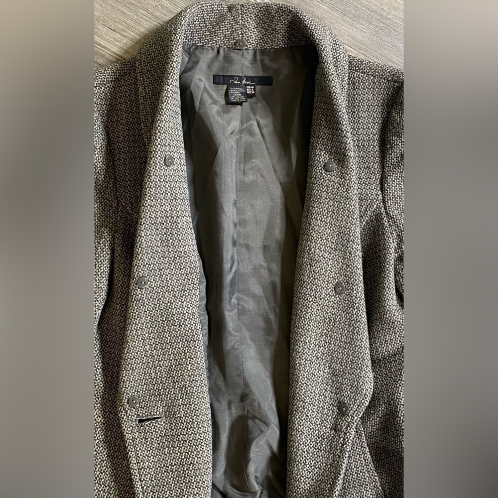 Grey Pattern V-Neck Single Breasted Lined Women's… - image 5